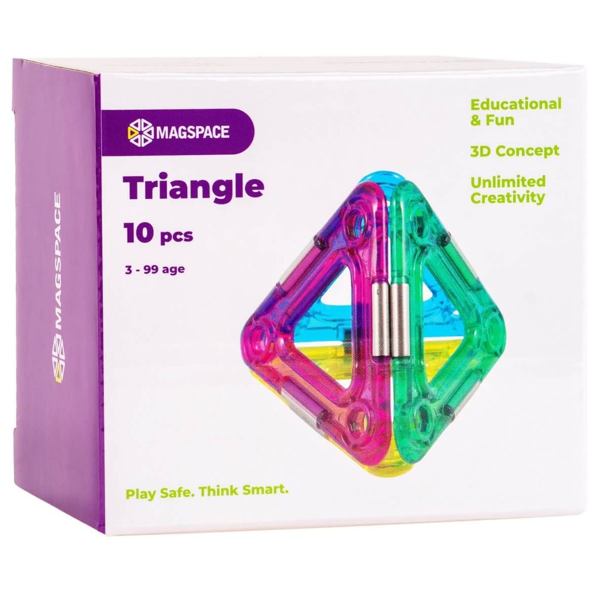 Set de constructie magnetic Magspace - Triangle, 10 piese