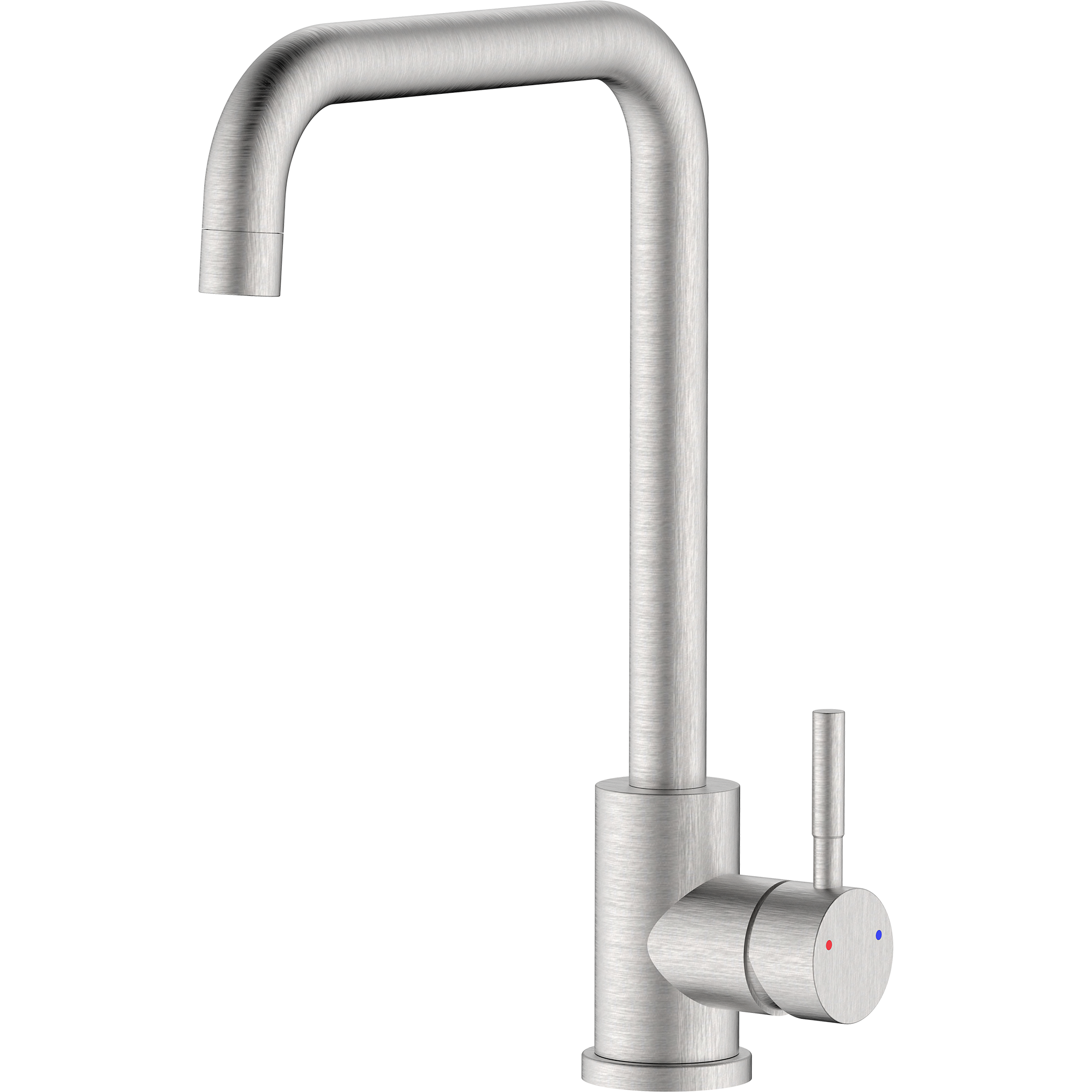 Baterie inalta pentru bucatarie IdroBric Brooklyn, tip lebada, monocomanda, pipa orientabila, cu perlator, debit 6 l/min, cartus ceramic, otel inoxidabil, Crom mat