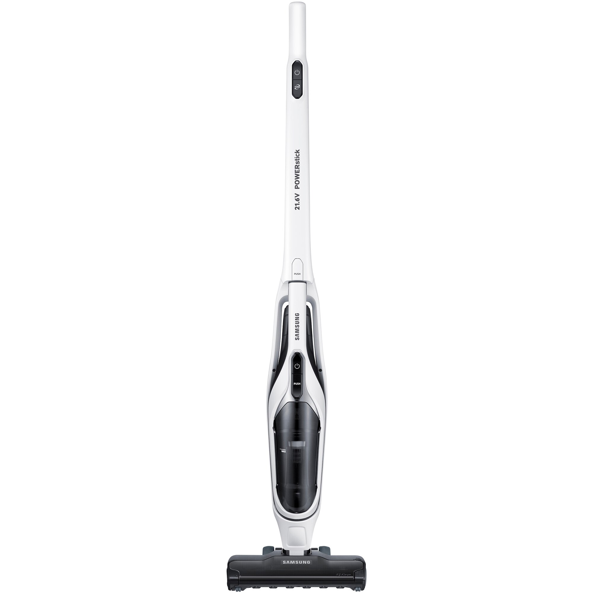 Aspirator vertical Samsung VS60K6050KW/GE, 170W, 21.6V, Cyclone Force, EZ Clean Brush, 30min, Alb