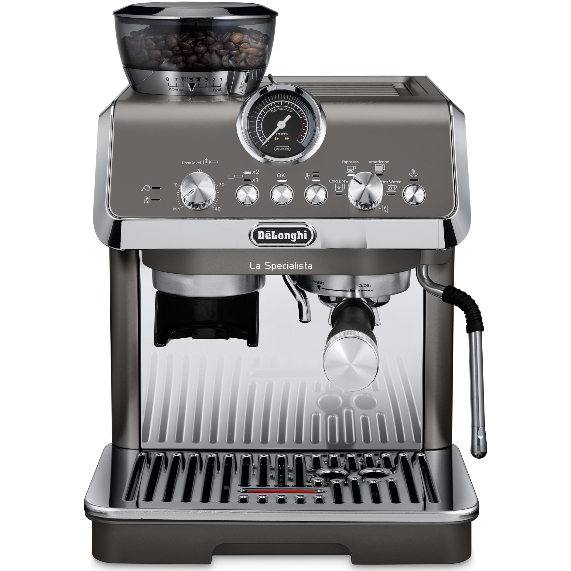 Espressor manual La Specialista Arte Evo EC9255.T, 1550 W, 15 bari, Extractie la rece, Argintiu inchis