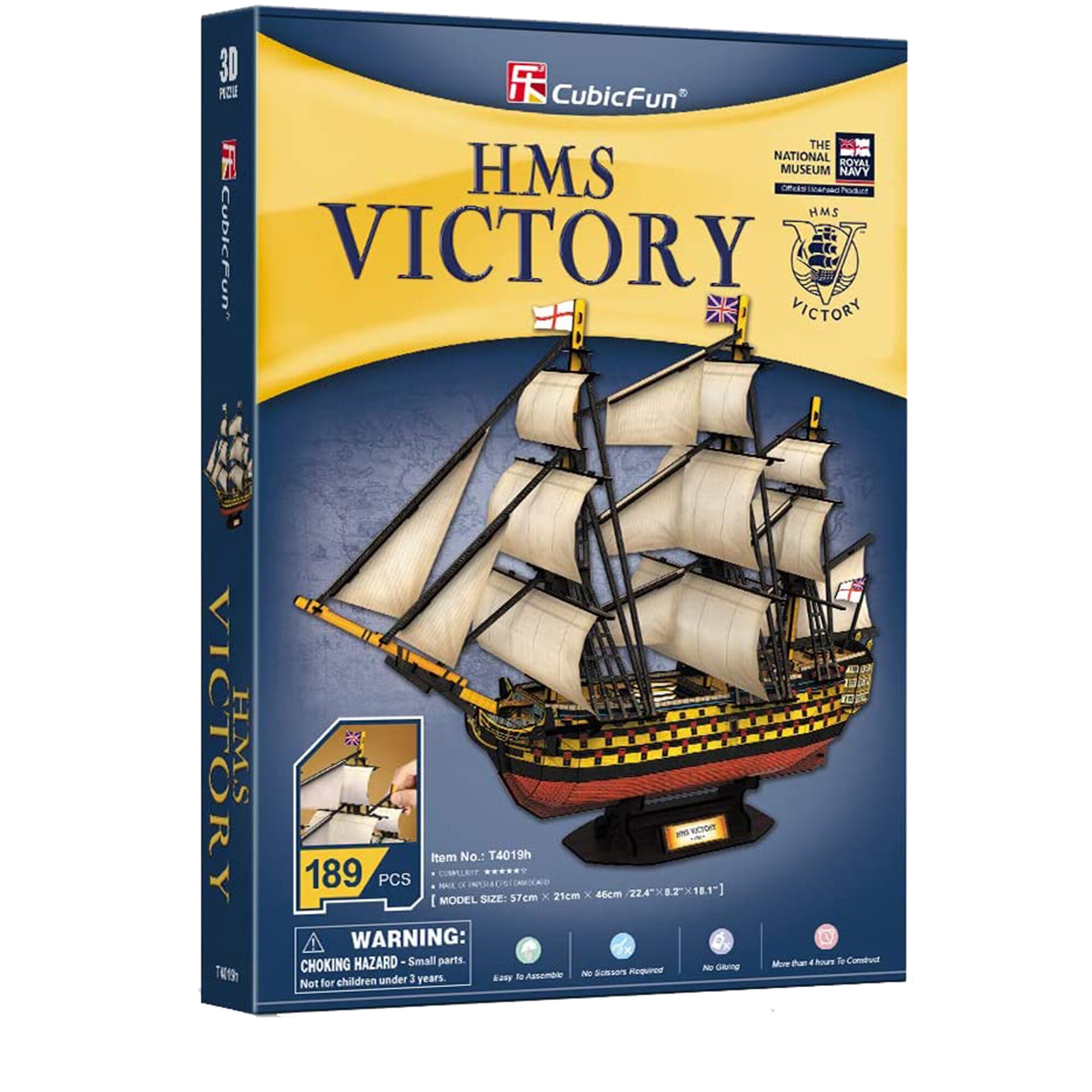 Puzzle 3D Cubic Fun - Nava HMS Victory, 189 piese