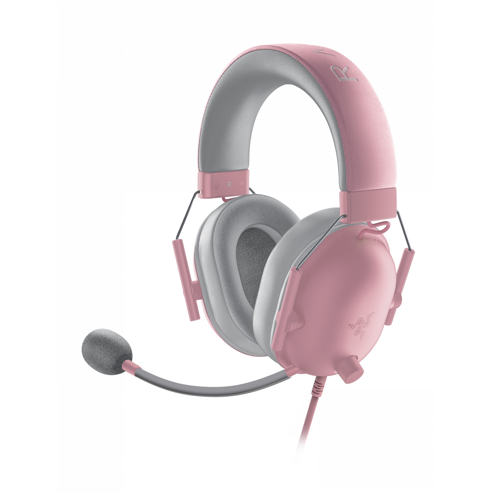 Casti gaming cu fir Razer Blackshark V2 X, jack 3.5 mm, 7.1 Surround, roz