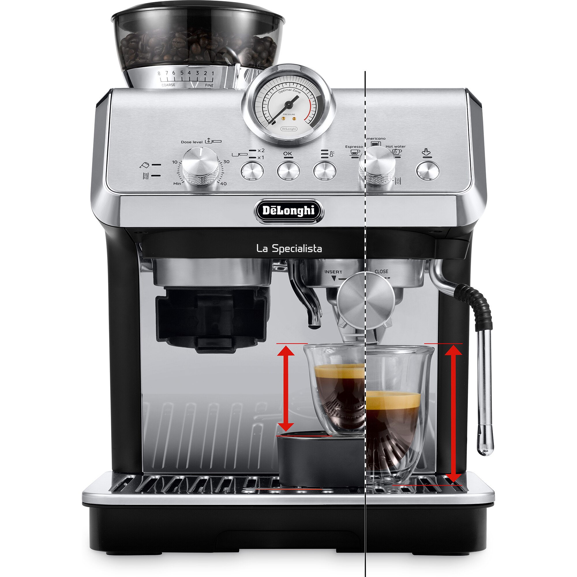 De'Longhi La Specialista ARTE EC9155.MB manual espresso machine, 1400 W, 15 bar, Black silver