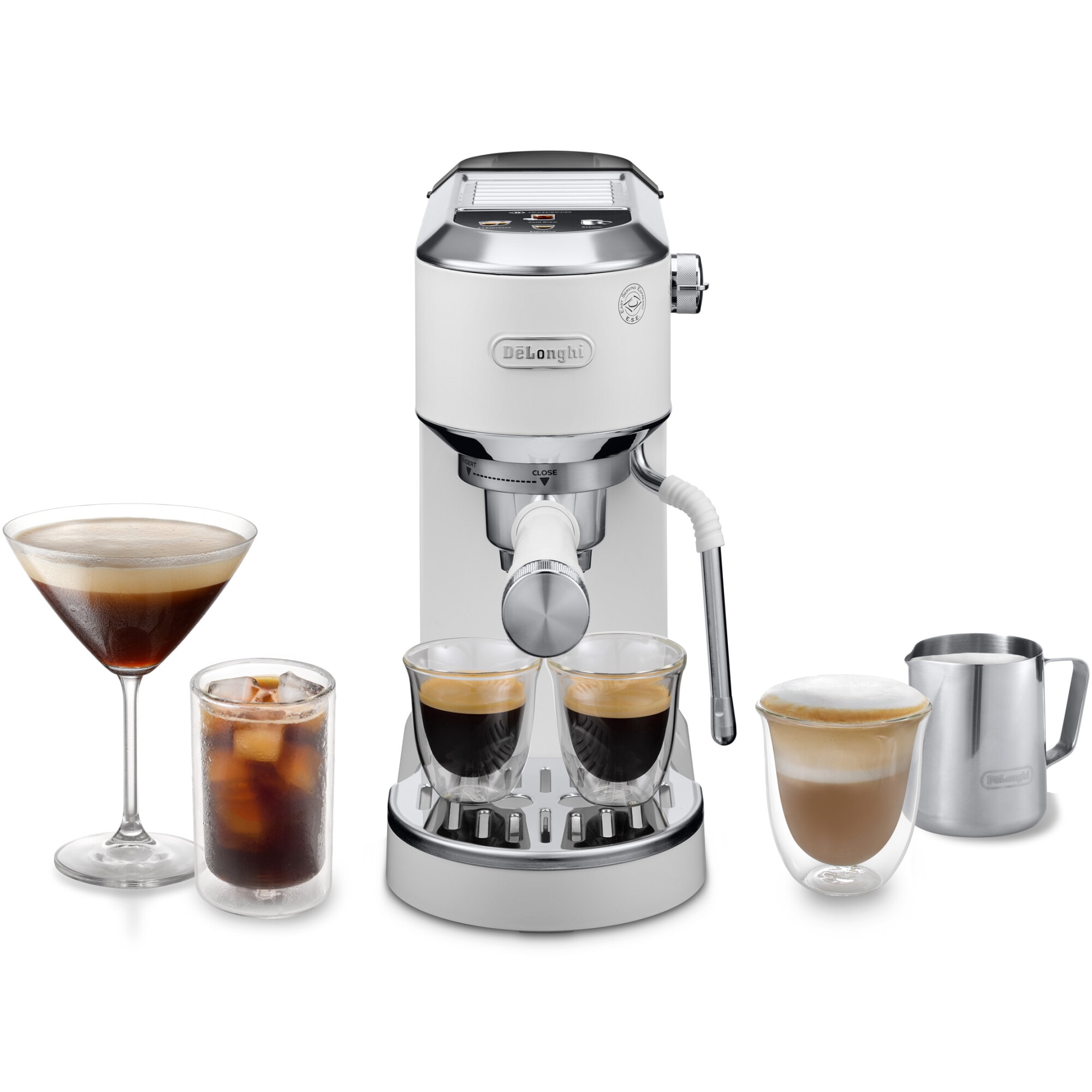 Manual espresso machine De'Longhi Dedica Duo EC890.W, 1450W, 15 bar, white
