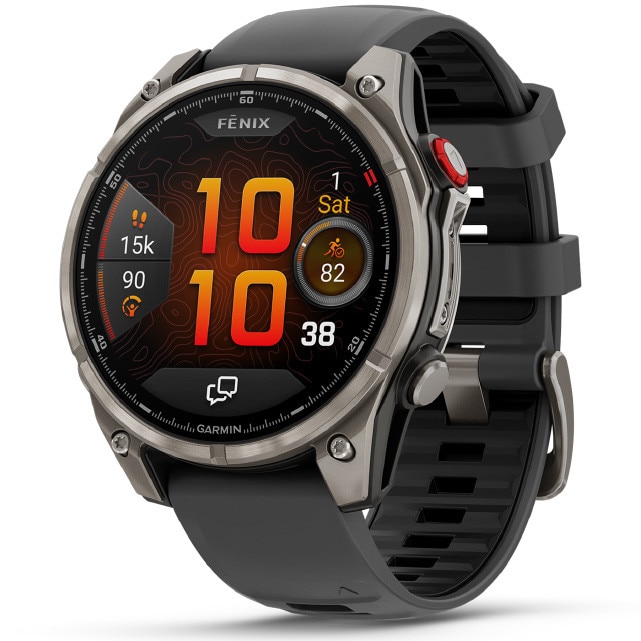 Smartwatch Garmin fenix 8 Pro, AMOLED, LTE, 47mm, Sapphire, Titanium, Graphite/Black silicon strap
