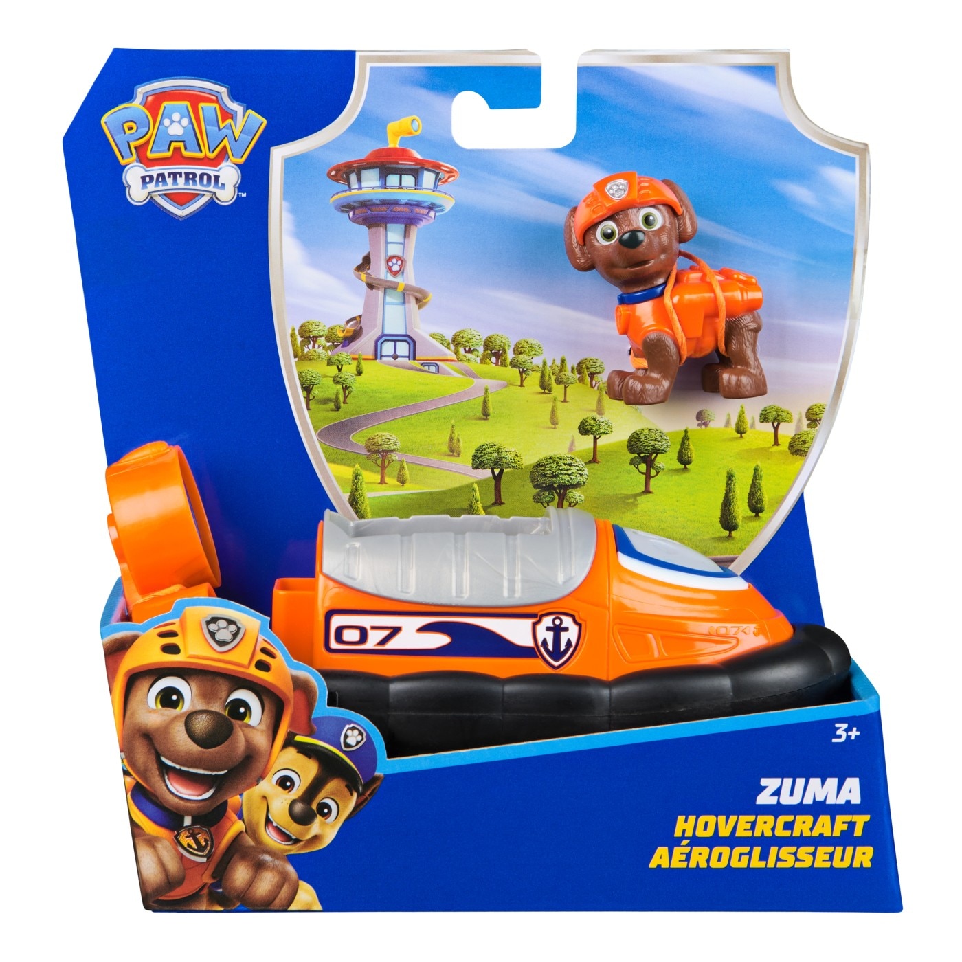Set Vehicul de Baza Paw Patrol - Hovercraft si Figurina Zuma