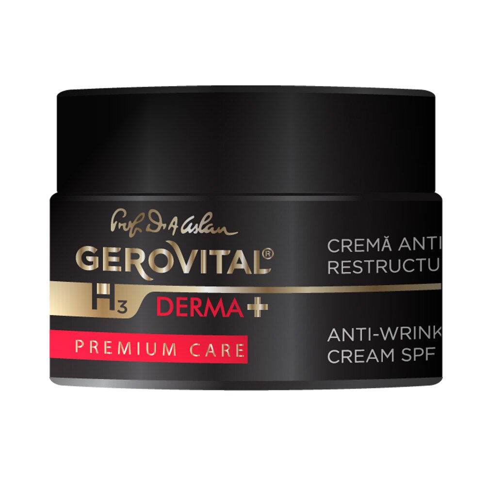 Gerovital H3 Derma+ Premium Care restructuring anti-wrinkle cream, with SPF10, 50 ml