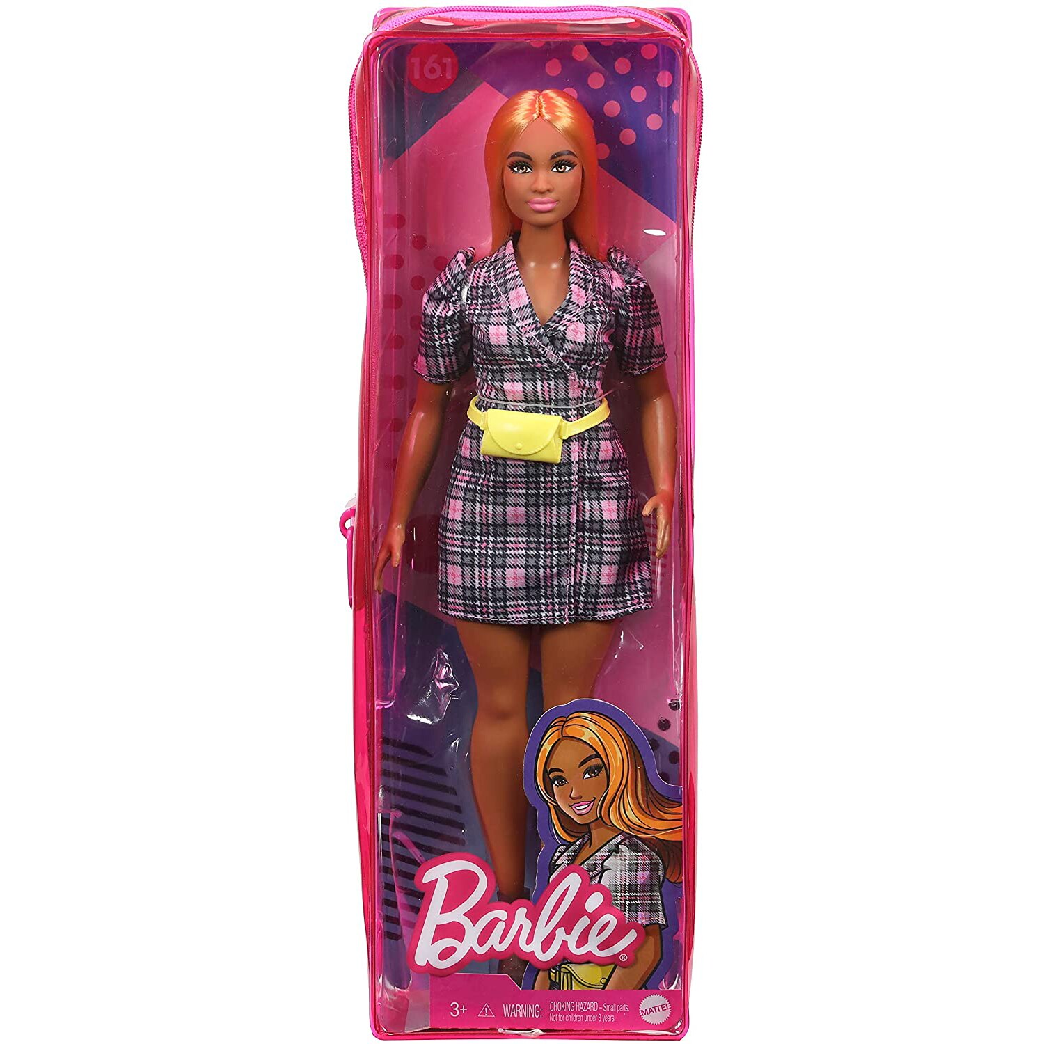 Papusa Barbie Fashionistas - Barbie cu rochie in carouri