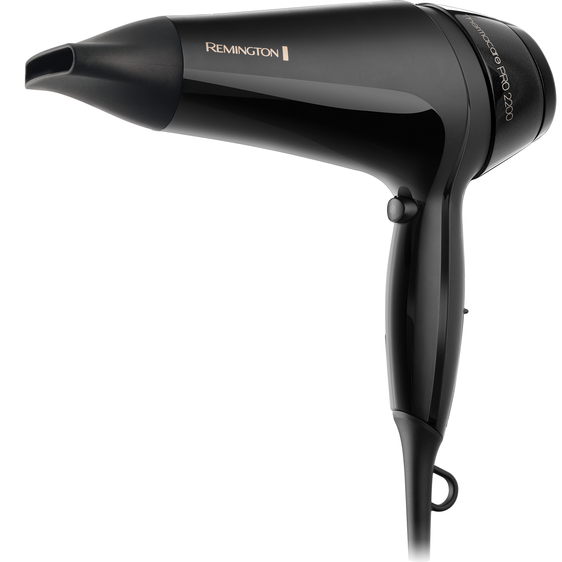 Uscator de par Remington Thermacare Pro 2200 D5710, 2000 W, 3 trepte de temperatura, 2 viteze, Generator de ioni, Grila ceramica, Negru