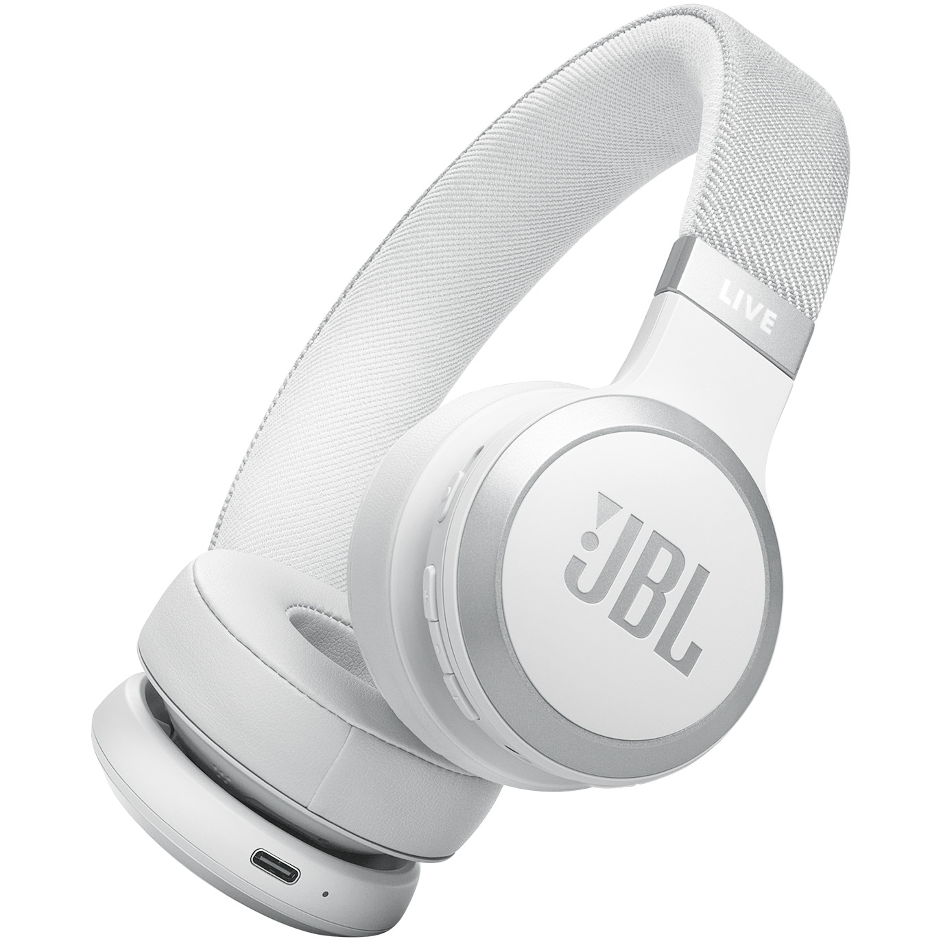 Casti audio wireless onear JBL LIVE 670NC, True Adaptive NC, Bluetooth, MultiPoint, Alb