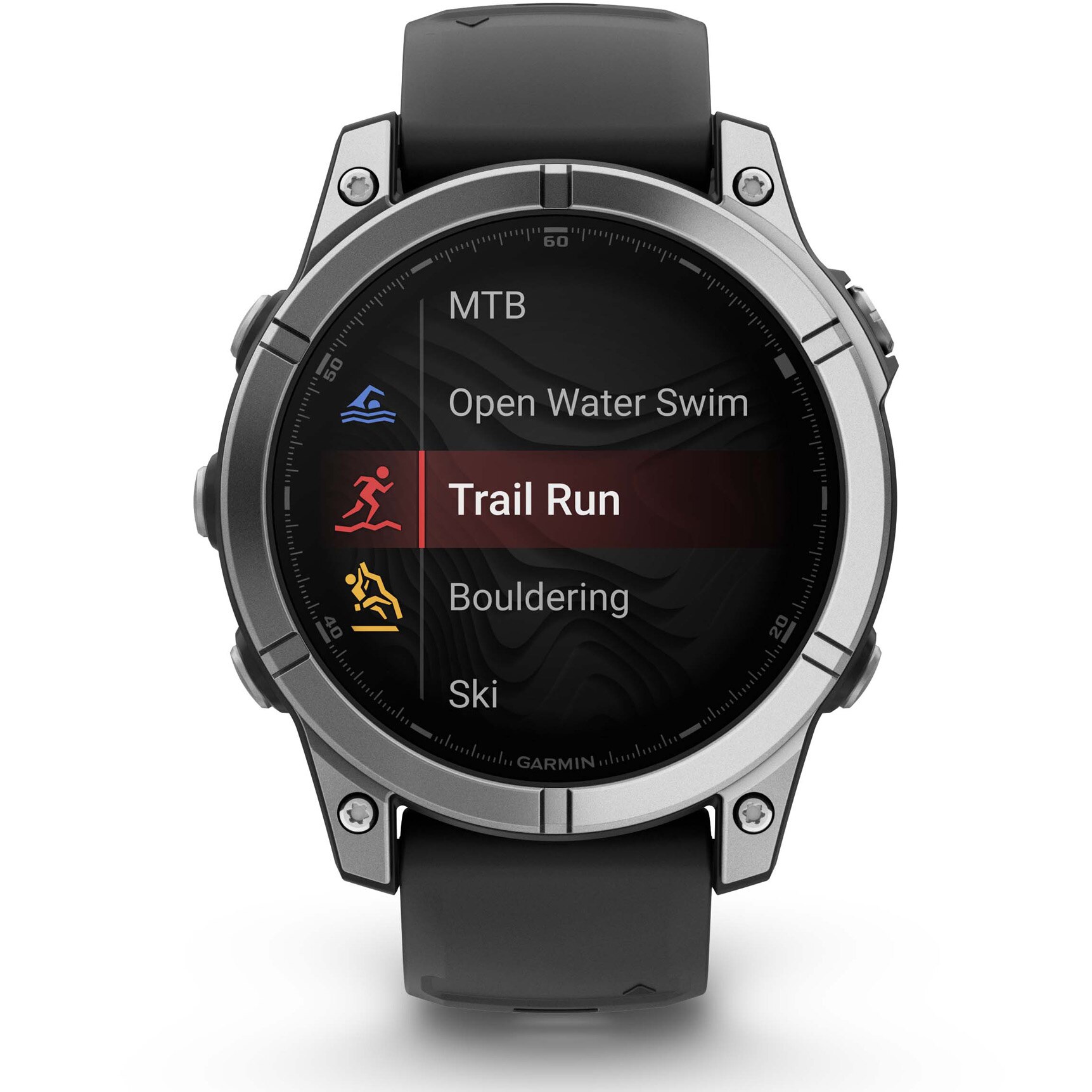 Smartwatch Garmin fenix E, 47mm, AMOLED, Stainless Steel, Black Silicone Band