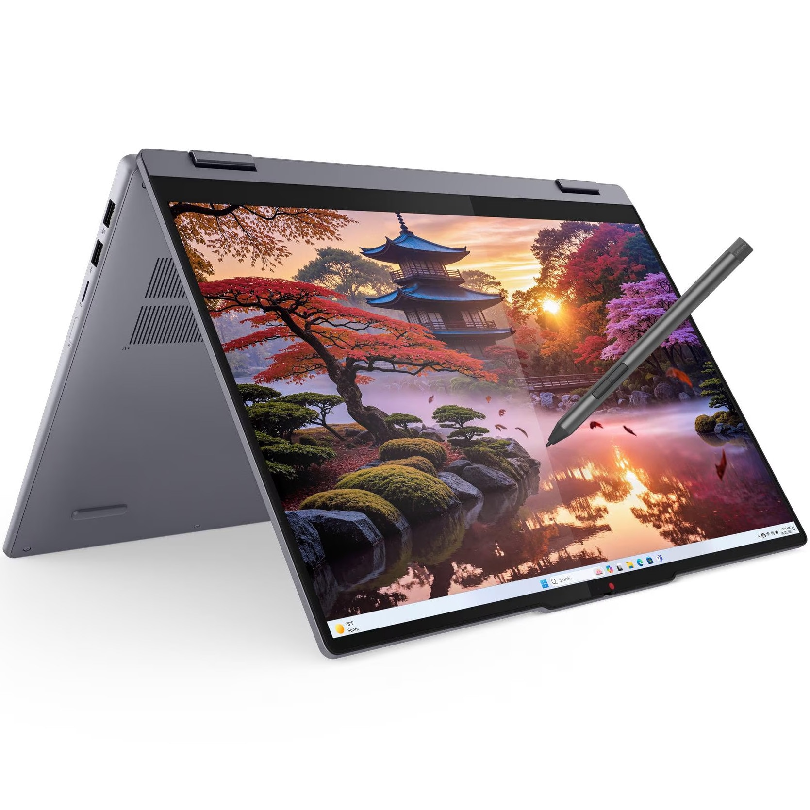 Lenovo IdeaPad 5 2-in-1 16AKP10 laptop with AMD Ryzen™ AI 7 350 processor up to 5.0GHz, 16'', WUXGA, IPS, Touch, 16GB LPDDR5x RAM, 1TB SSD, AMD Radeon™ 860M Graphics, Windows® 11 Home, Luna Gray