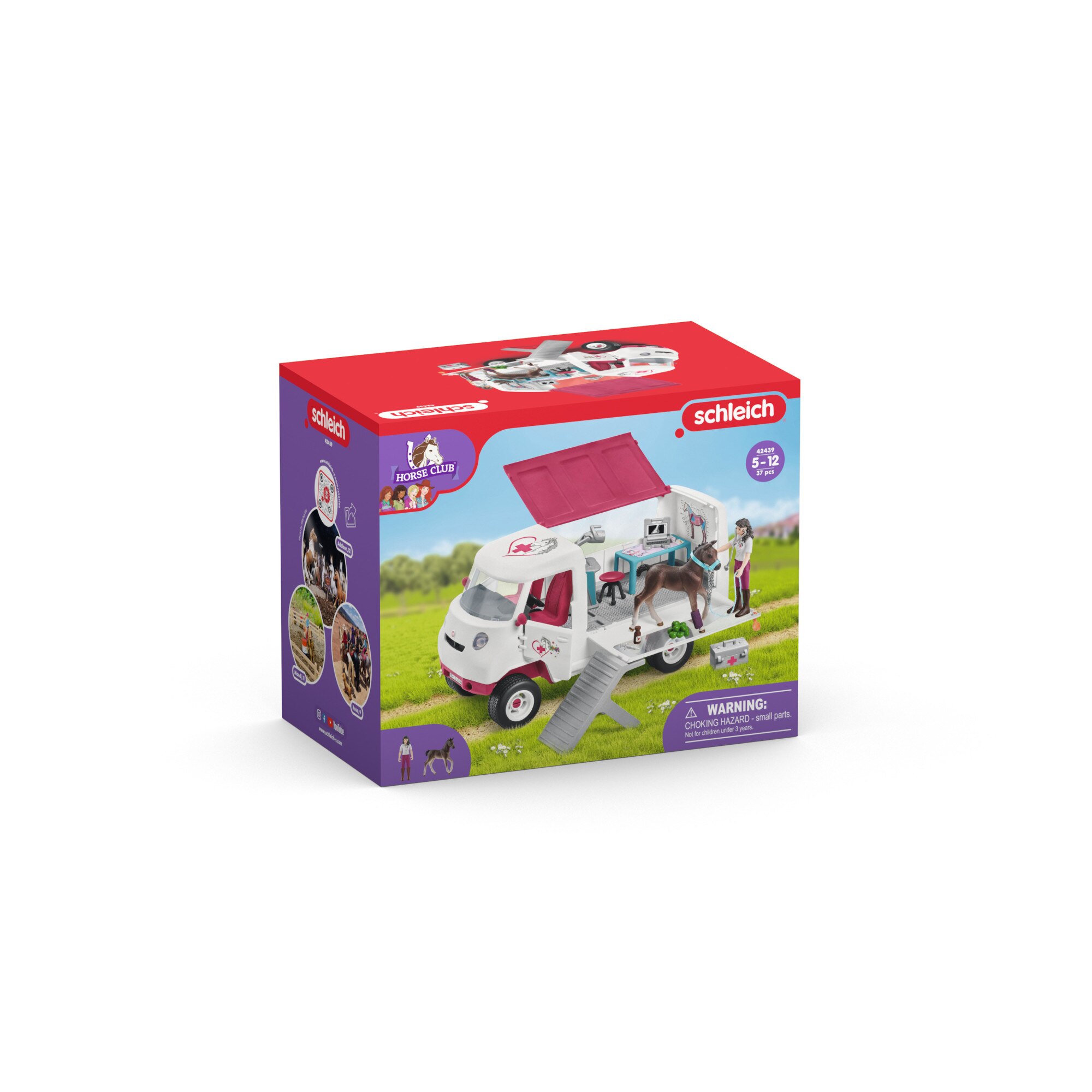 Set de joaca Schleich, Horse Club, Mobile Vet, cu manz Hannoverian