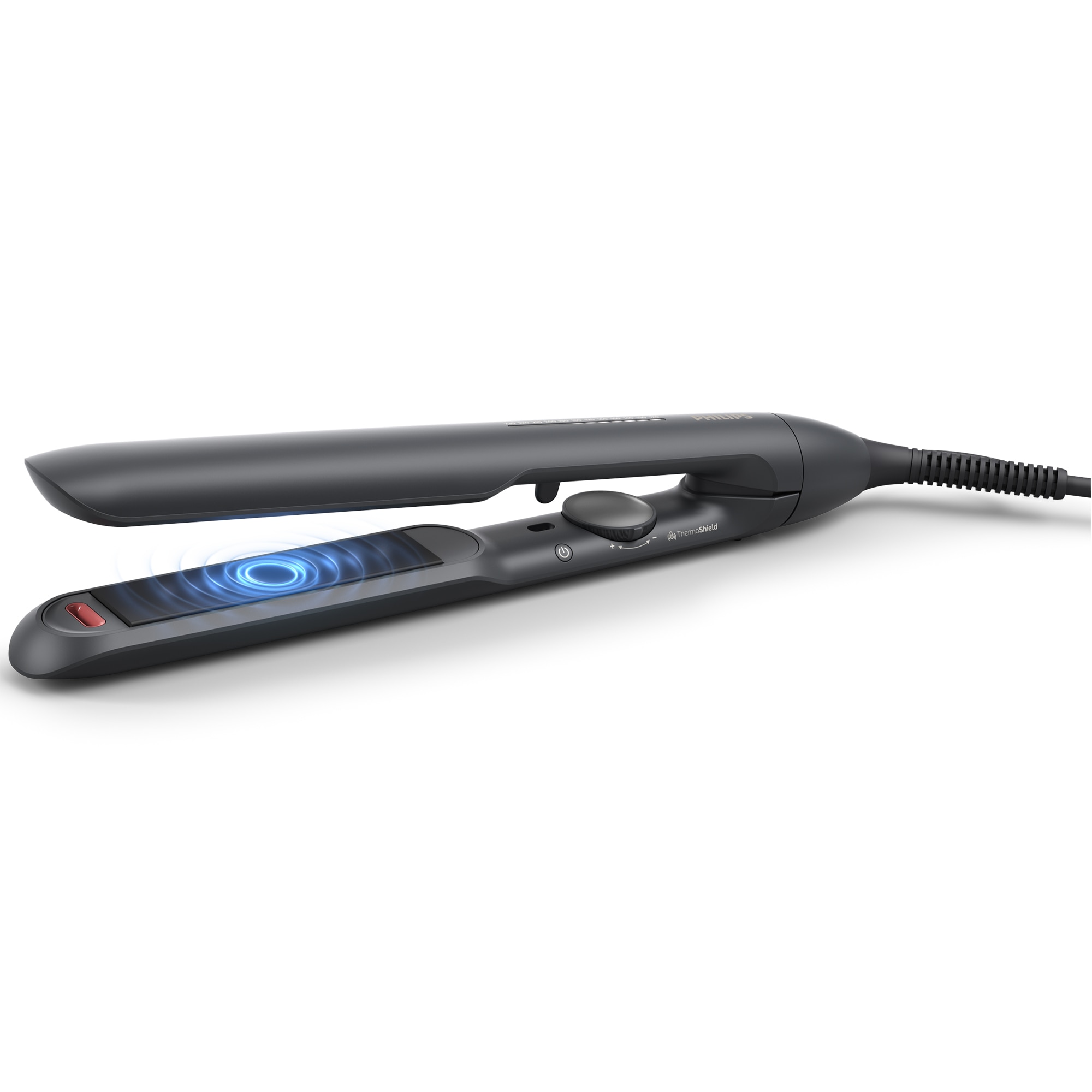 Philips Prestige BHS51000 hair straightener: ThermoShield, argan oil plates, 230C, ion care, 12 temps, Black