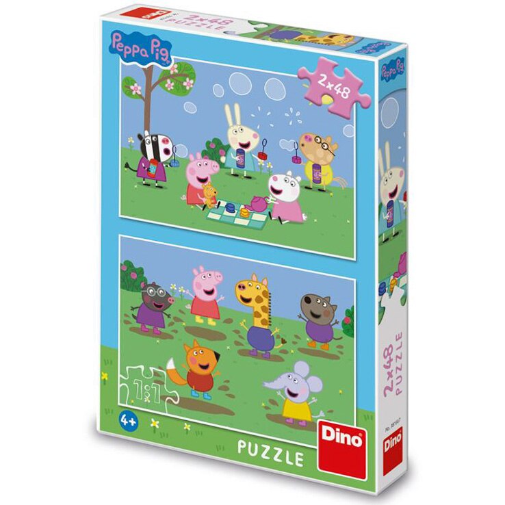 Set 2 puzzle Dino Toys - Peppa Pig, 2x48 piese