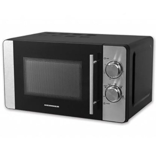 Heinner HMW-20MBKSS Microwave Oven, 20 l, 700 W, Mechanical, Timer, Black/Stainless Steel