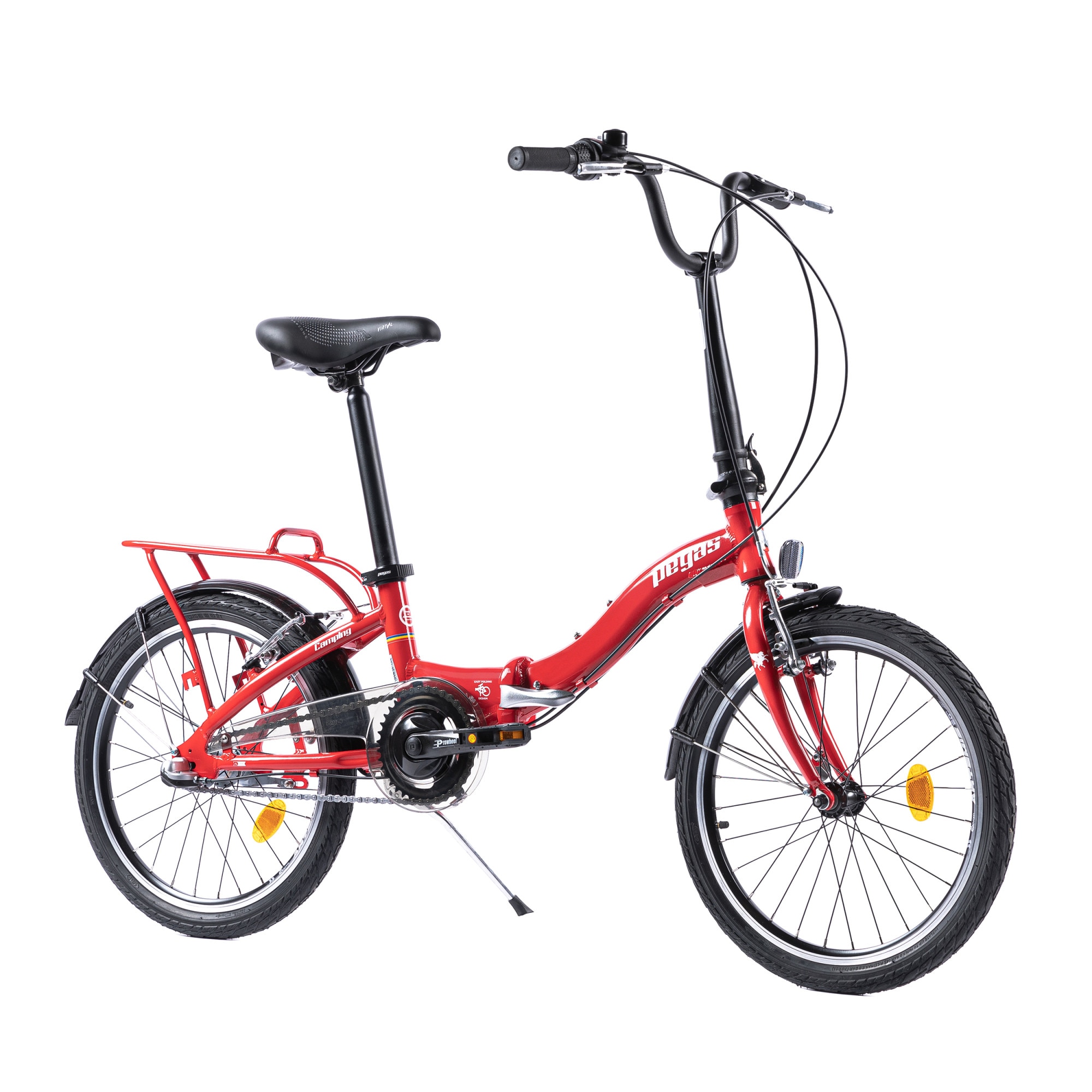 Bicicleta Pegas Camping 20 inch, Aluminiu 3S Rosu Alb
