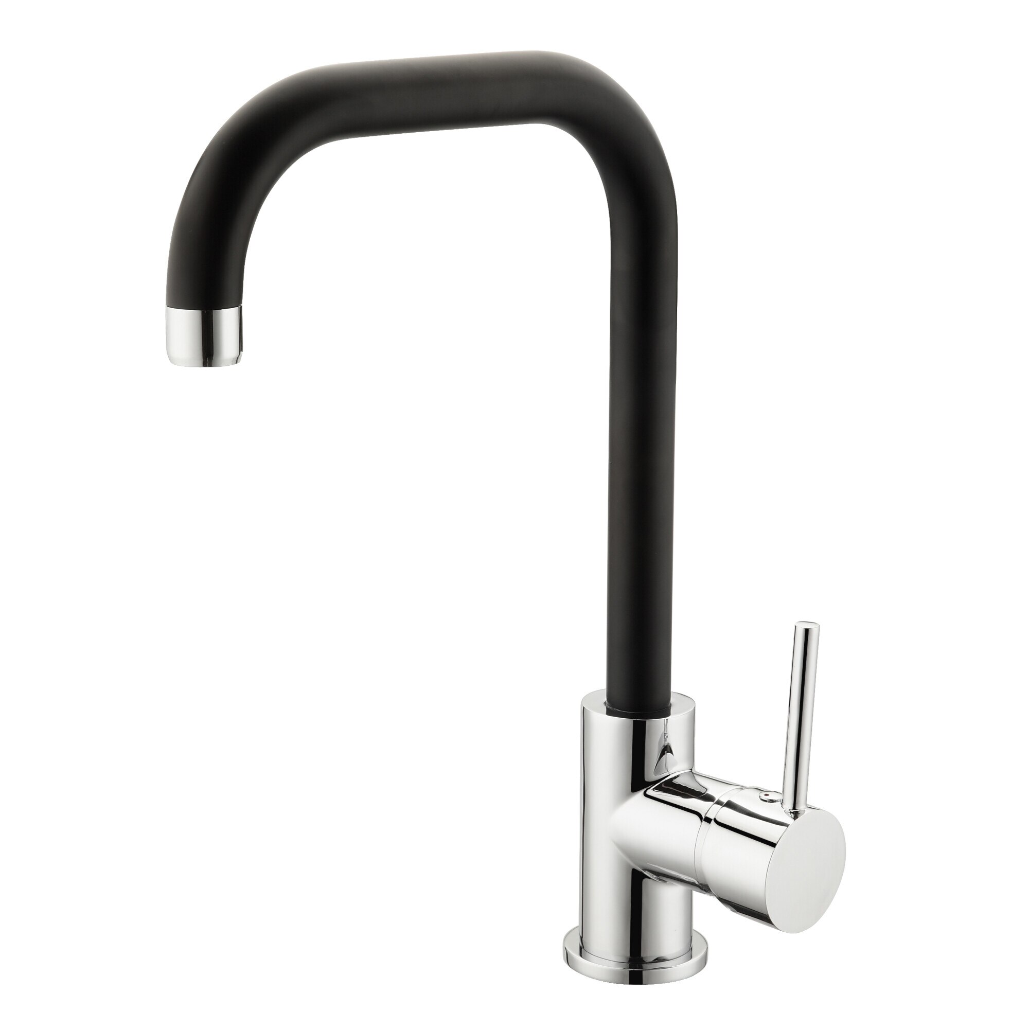 Baterie bucatarie Idrobric Florida, pipa inalta, alama, crom/negru, cartus ceramic ø 35 mm