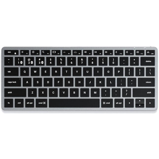 Tastatura Wireless Satechi Slim X1 Bluetooth retroiluminata, US, Gri spatial