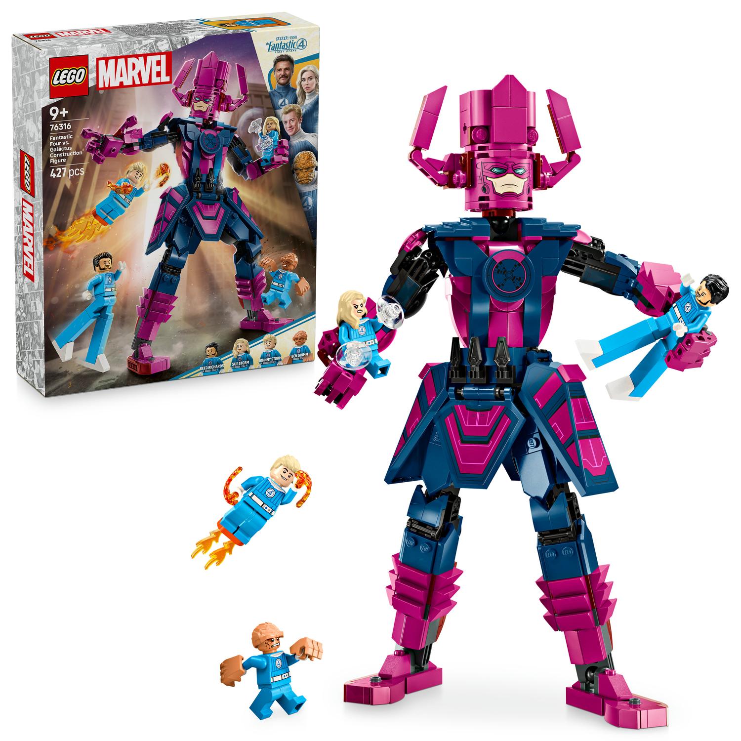 LEGO® Marvel - Figurina de constructie Cei patru fantastici vs. Galactus 76316, 427 piese