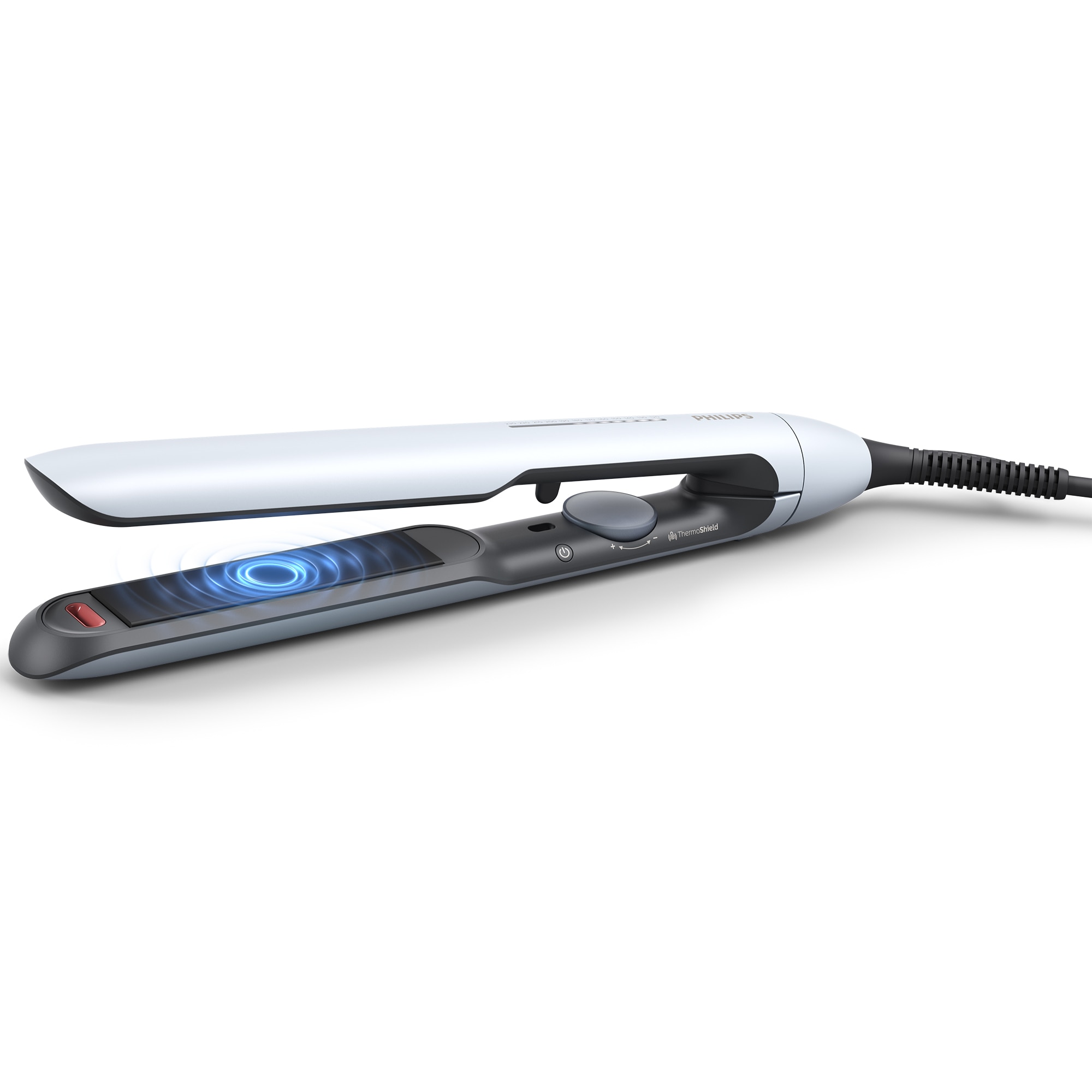 Philips Prestige BHS52000 hair straightener, ThermoShield tech, argan oil plates, 230C, ion care, 12 settings