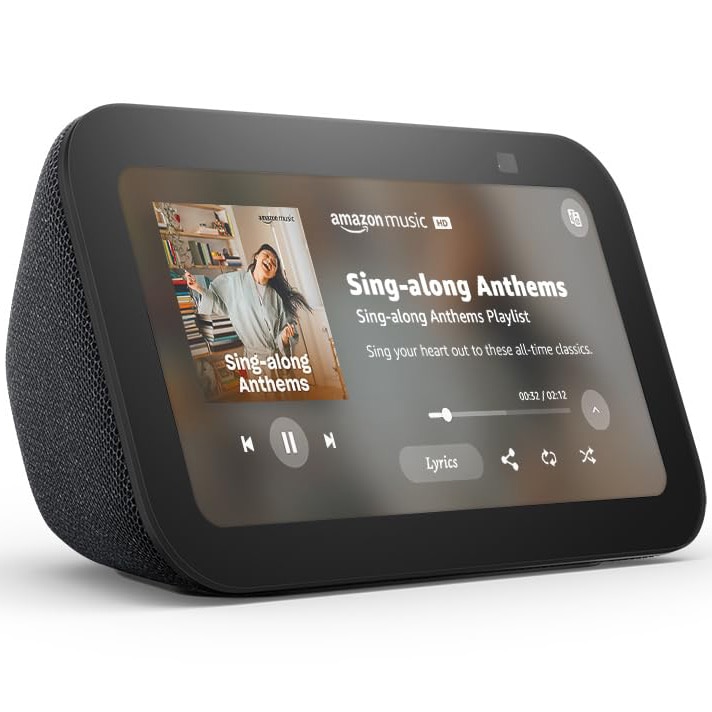 Boxa inteligenta Amazon Echo Show 5 2023 (3rd Gen), Display 5.5", Camera 2 MP, Wi-Fi, Bluetooth, Negru