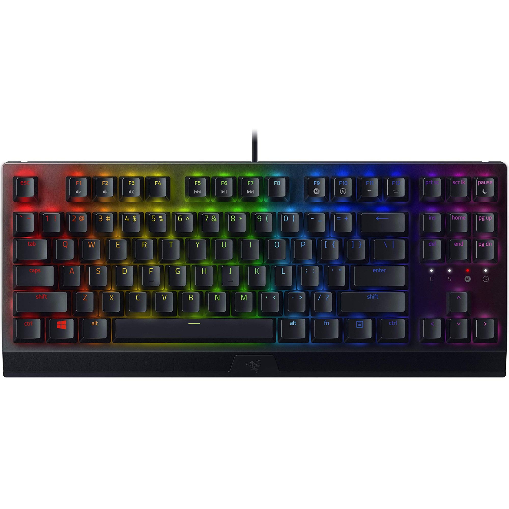 Tastatura gaming mecanica Razer BlackWidow V3 TKL, iluminare Chroma RGB, switch Razer Green, US Layout, Negru