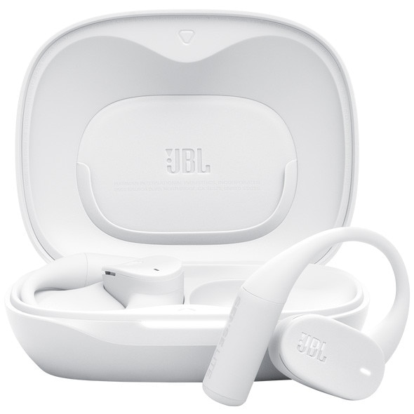 JBL Sense Lite Open-Ear Headphones, True Wireless, Bluetooth, 4 microphones, Multipoint, 32 hours battery life, IP54, White