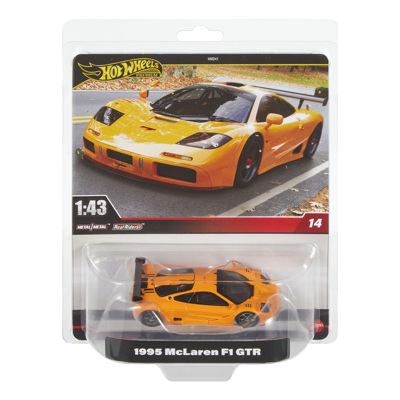 Masinuta Hot Wheels Premium - Real Riders Pop Culture, McLaren F1 GTR 1995, 1:43