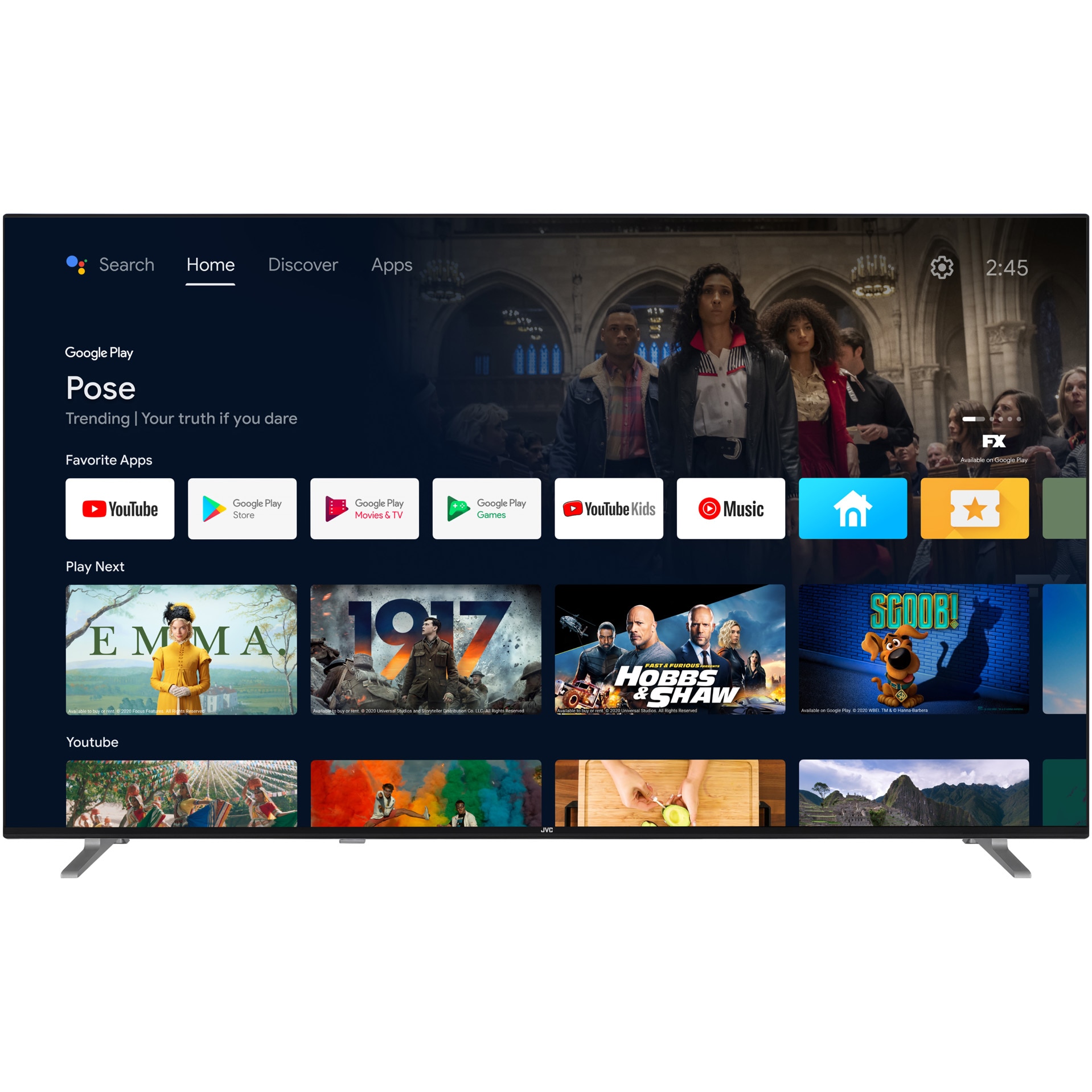 Televizor JVC QLED 55VAQ3300, 139cm, Smart Android TV, 4K Ultra HD, Clasa E