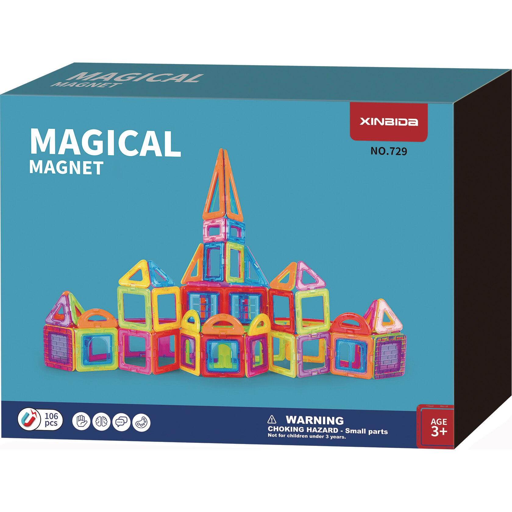 Set de constructie Mappy Magical Magnet, 106 piese