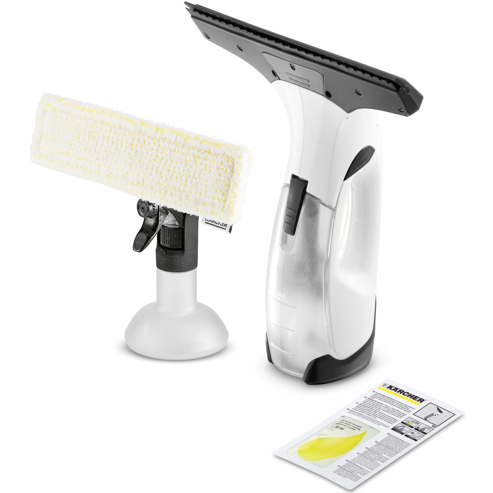 Aspirator de geamuri Karcher WV 2 Plus, 35 min, capacitate rezervor 100 ml, 75 m², Alb/Negru