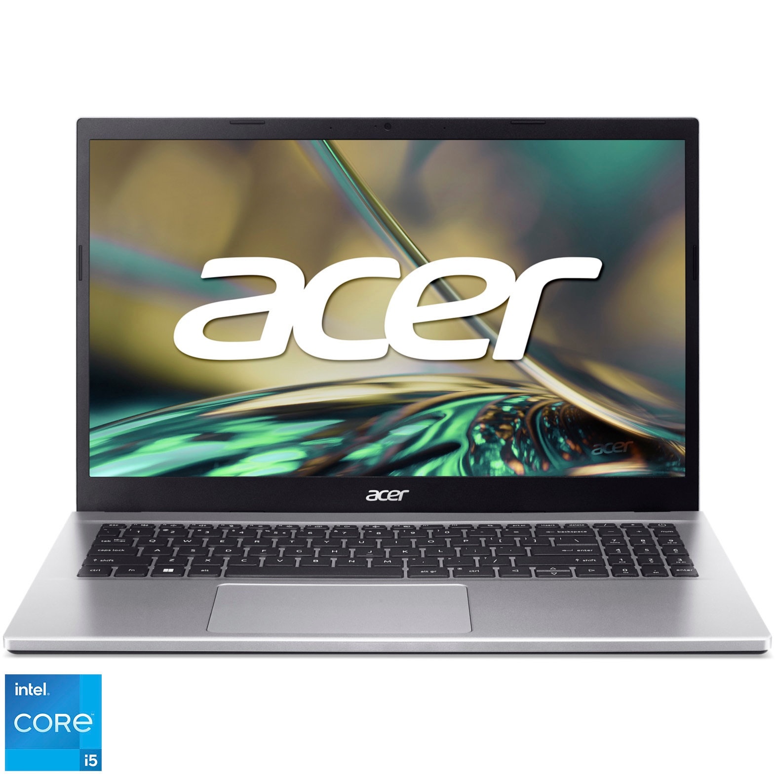 Laptop Acer Aspire 3 A315-59 cu procesor Intel® Core™ i5-1235U pana la 4.4 GHz, 15.6", Full HD, 16GB DDR4, 512GB SSD, Intel® Iris® Xe Graphics, No OS, Pure Silver