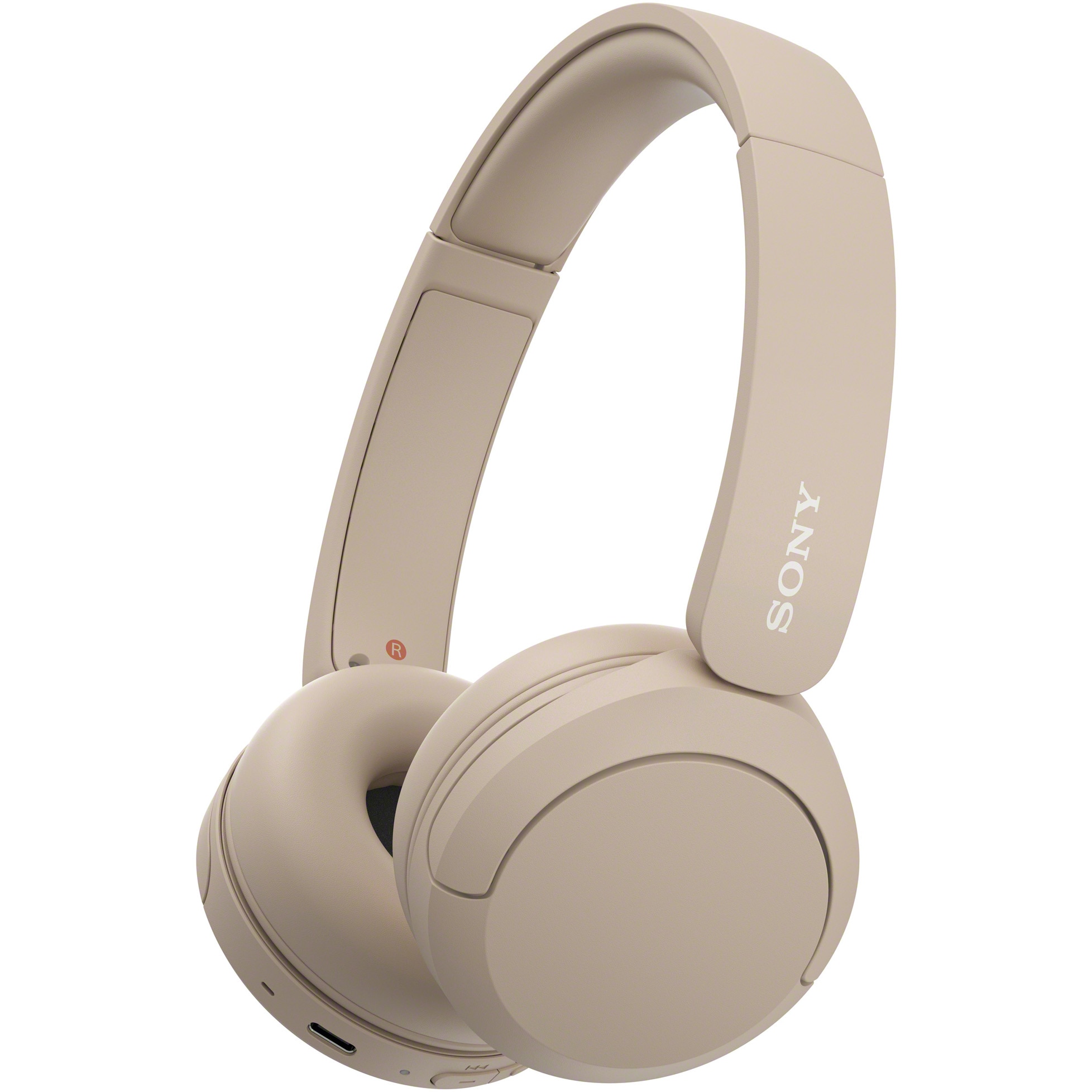 Sony WHCH520C On Ear Headphones, Wireless Bluetooth, Microphone, 50-hour battery, Quick Charge, Beige