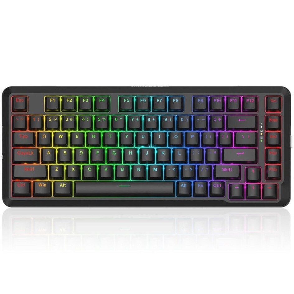 Redragon Stormrazor PRO wireless/bluetooth/wired mechanical gaming keyboard, RGB lighting, Redragon Red Switches, Black