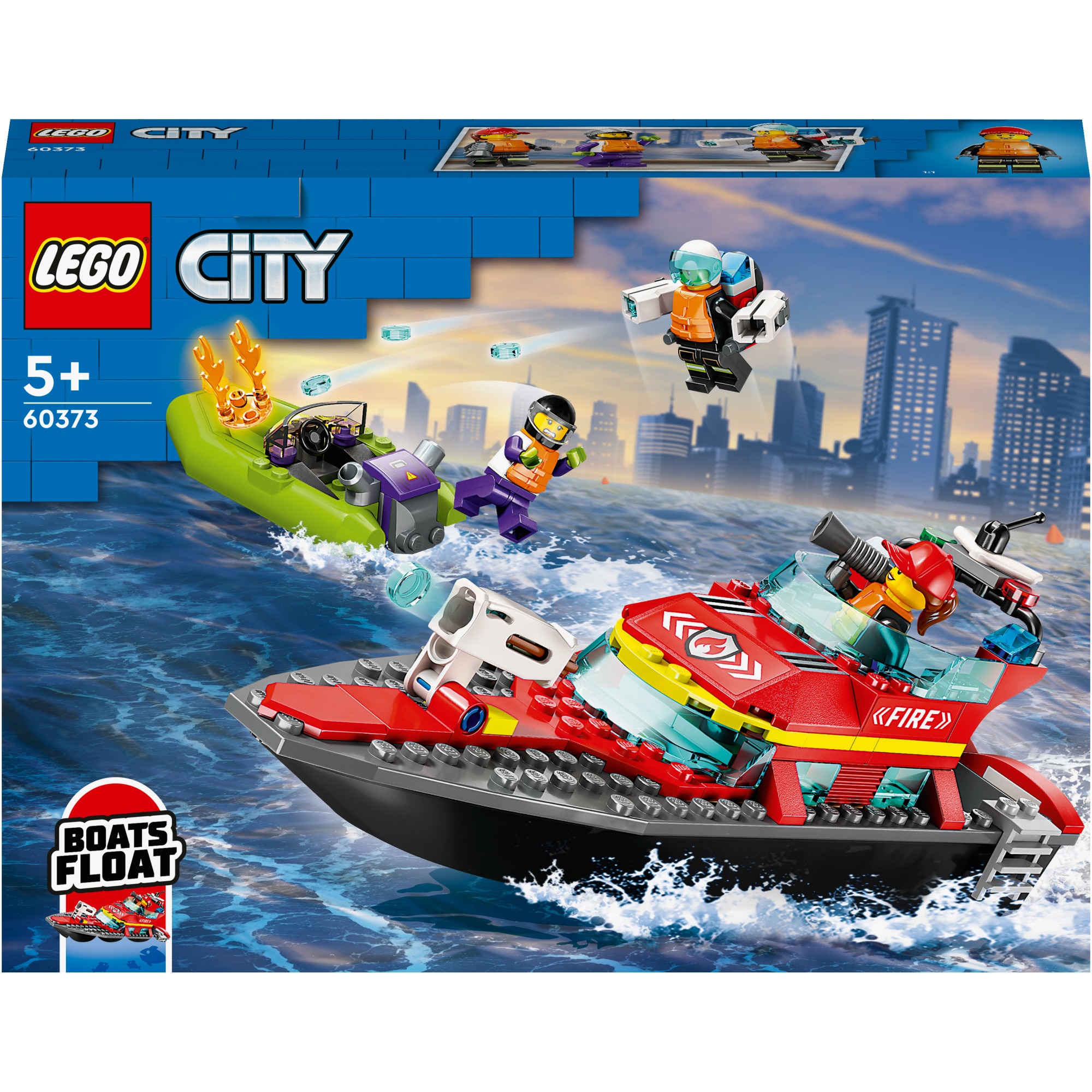 LEGO® City - Barca de salvare a pompierilor 60373, 144 piese