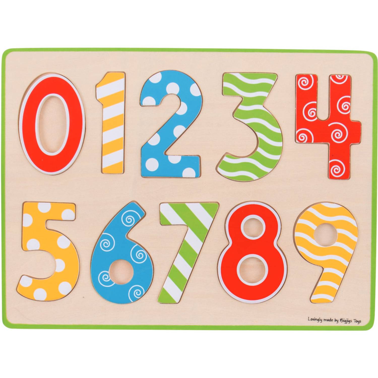 Puzzle din lemn BigJigs - 123, 10 piese