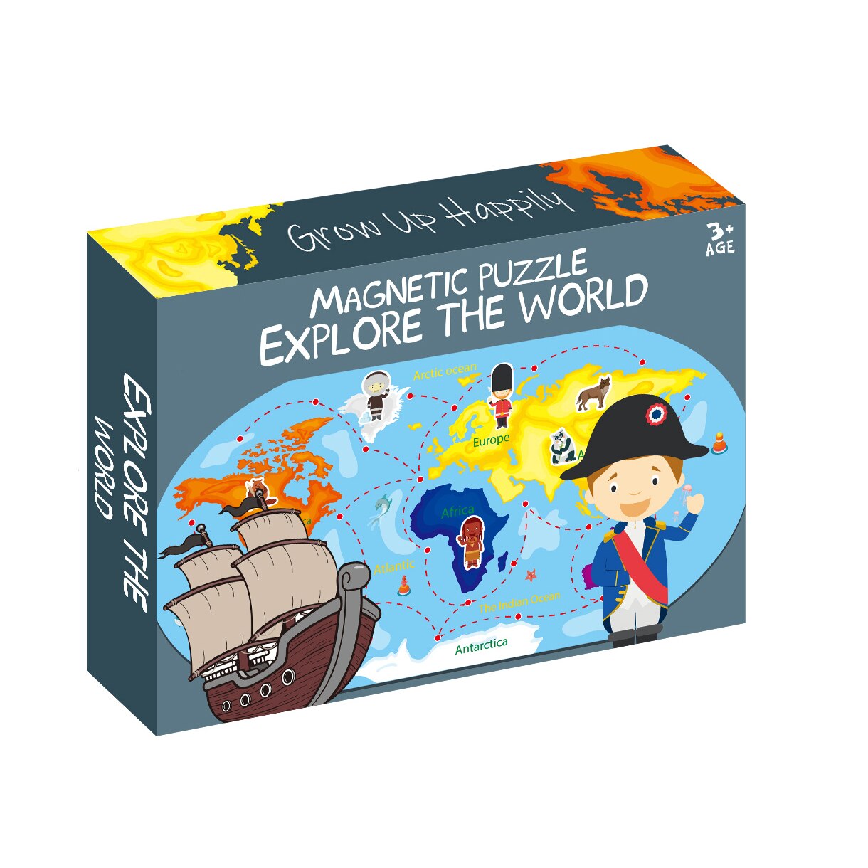 Joc magnetic Mappy - Exploram lumea, 31 piese