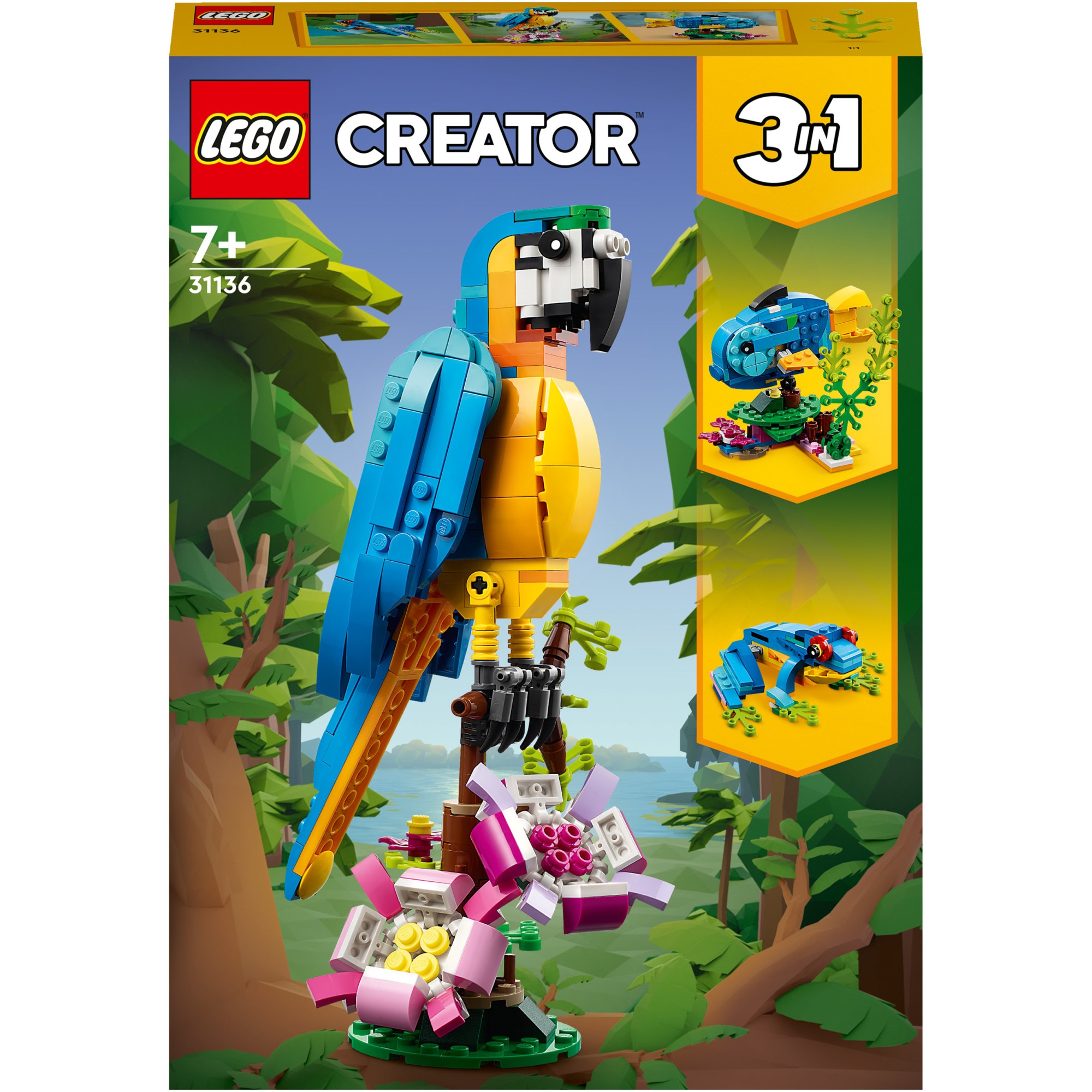 LEGO Creator 3 in 1 Exotic parrot 31136, 253 pieces