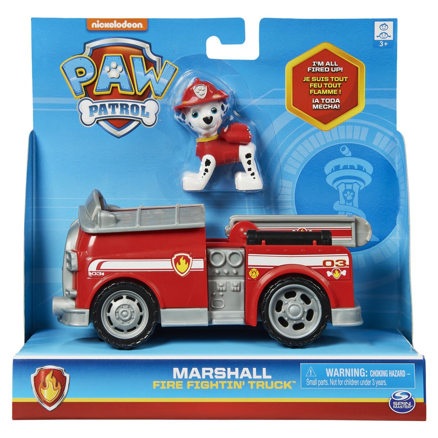 Set figurina cu vehicul Paw Patrol - Marshall, Fire Truck