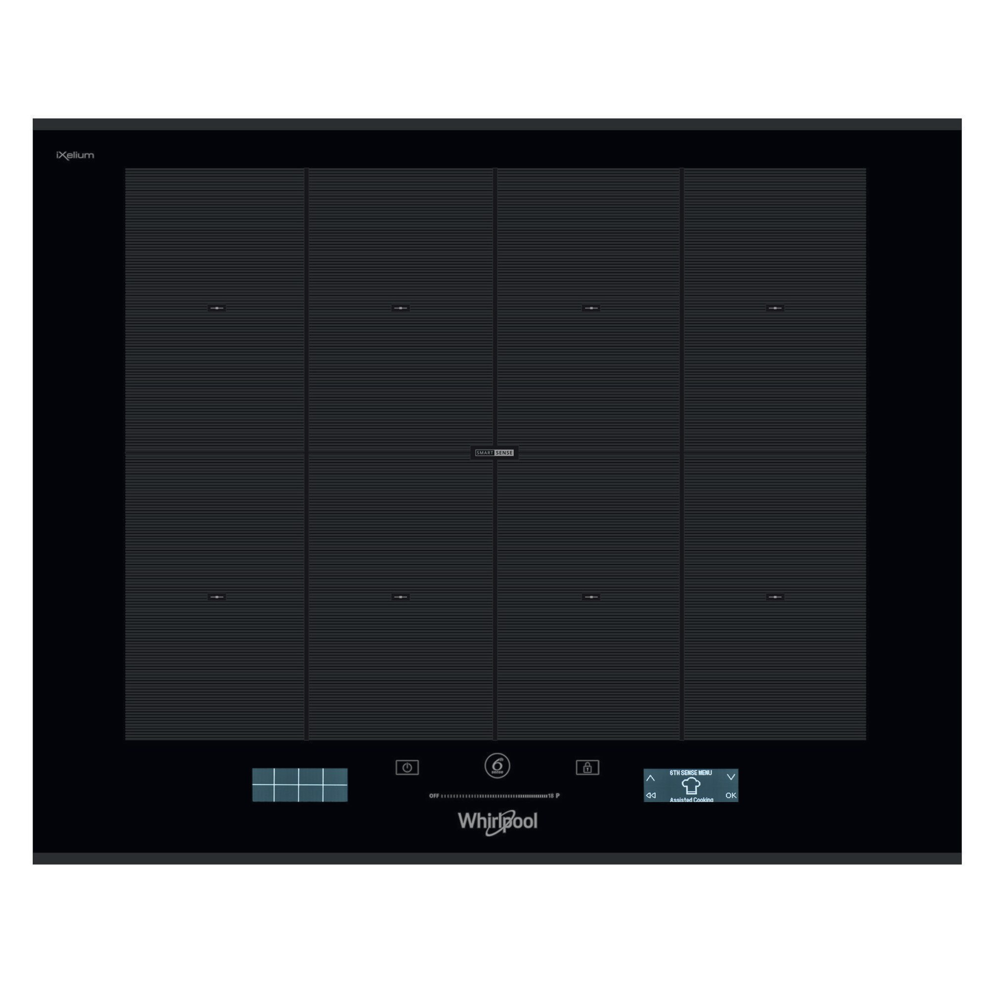 Plita Whirlpool SMP 658C/BT/IXL, Inductie, 8 zone, Touch control, Sticla neagra