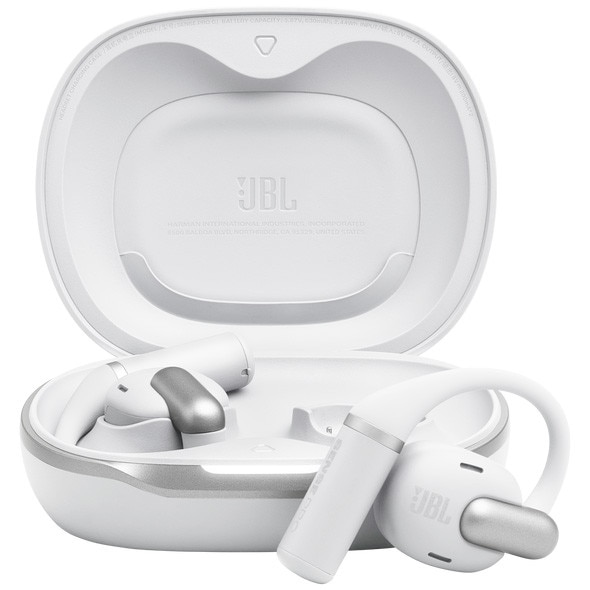 JBL Sense Pro Open-Ear Headphones, True Wireless, Bluetooth, Hi-Res Audio, 4 microphones, Multipoint, 38 hours of battery life, White