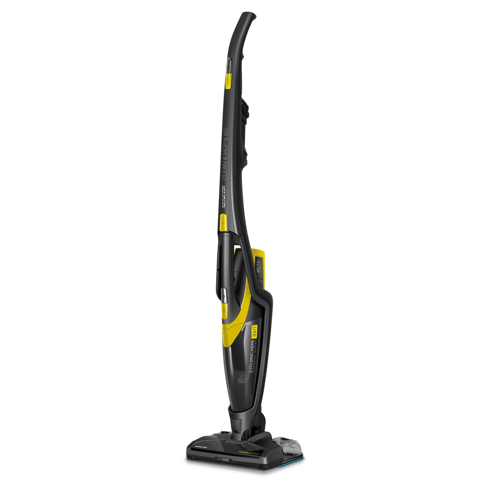 3in1 upright vacuum cleaner, Sencor, LED display, Yellow/Black