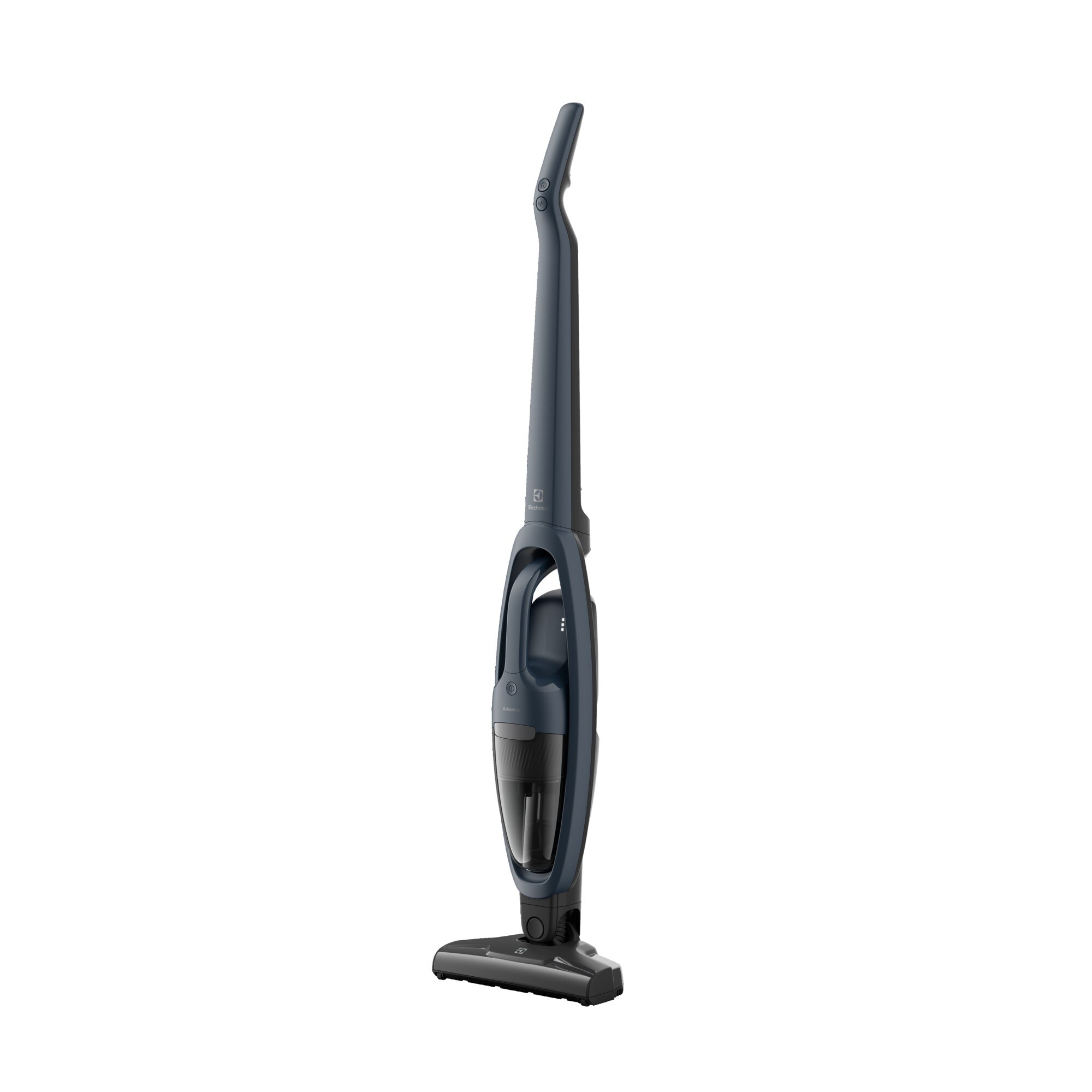 Aspirator vertical 2 in 1 Electrolux Seria 300 ES31C183DB, 18V, 2000 mAh Li-Ion, autonomie max 45 min, 2 viteze, perie turbo electrica, duza pentru mobila, tub flexibil pentru zone greu de aspirat, duza ingusta lunga, albastru denim