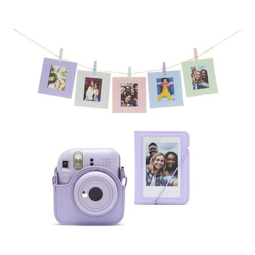 Aparat foto instant Fujifilm Instax Mini 12 Lilac Purple + Geanta, Album, Rame , Film Mini 1x10