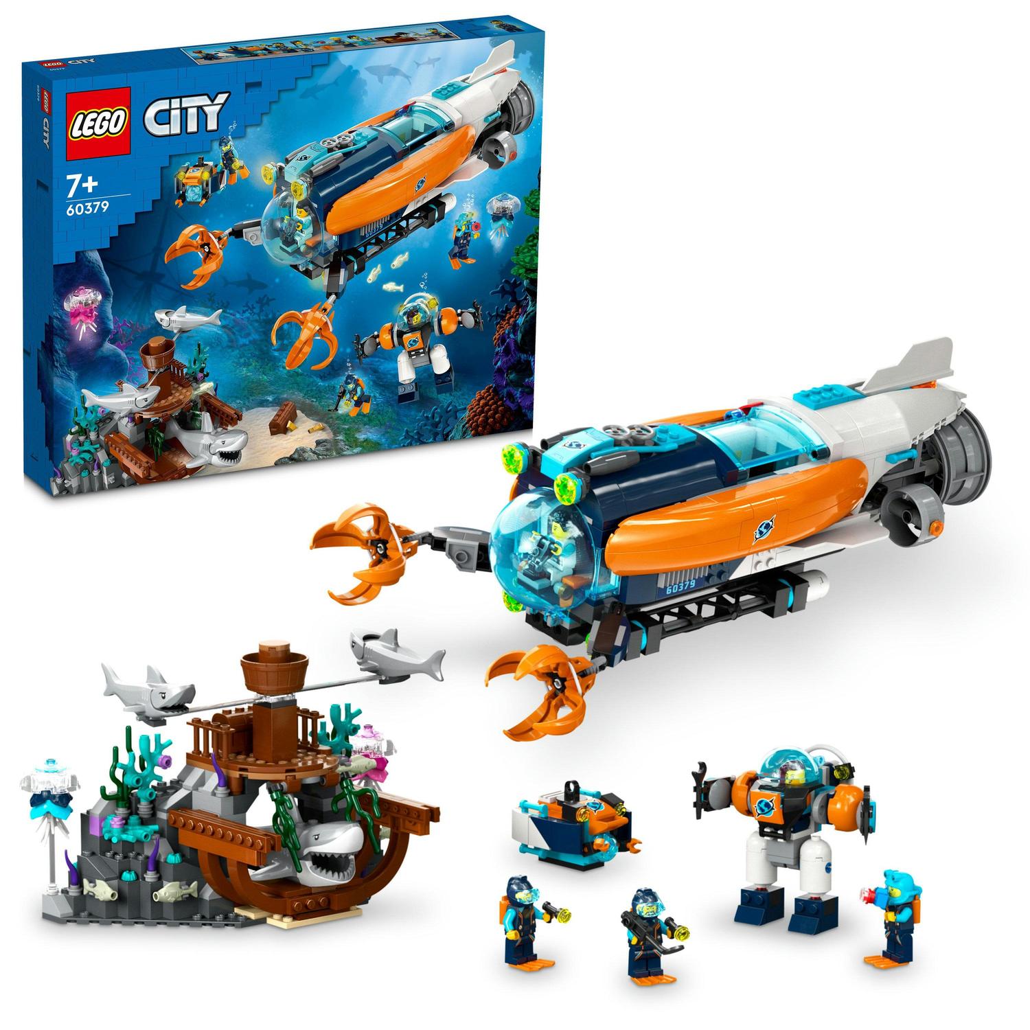 LEGO® City - Submarin de explorare la mare adancime 60379, 842 piese