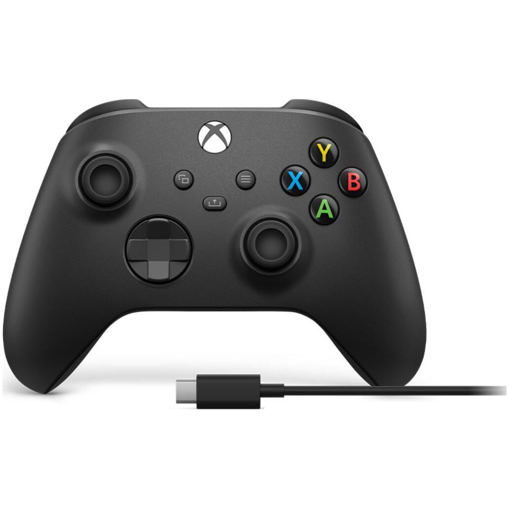 Controller Wireless Microsoft Xbox Series X, Carbon Black + cablu USB Type C