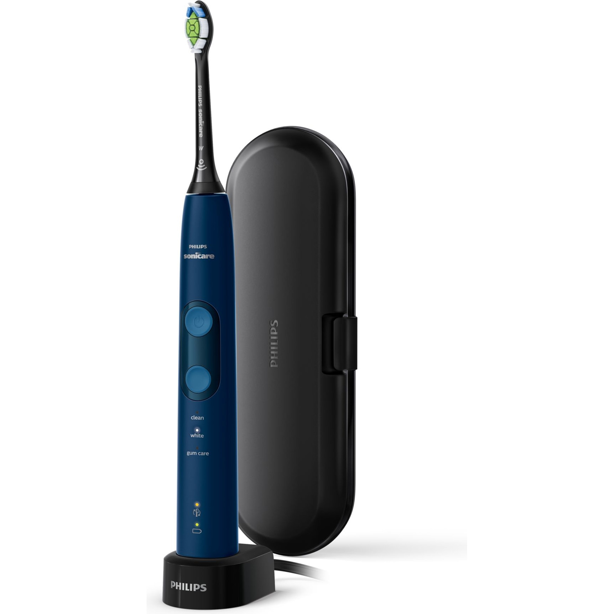 Electric sonic toothbrush Philips Sonicare ProtectiveClean HX685153, 62000 movement minutes, 3 cleaning modes, pressure sensor, BrushSync function, 1 brush head, carrying case, Dark blue