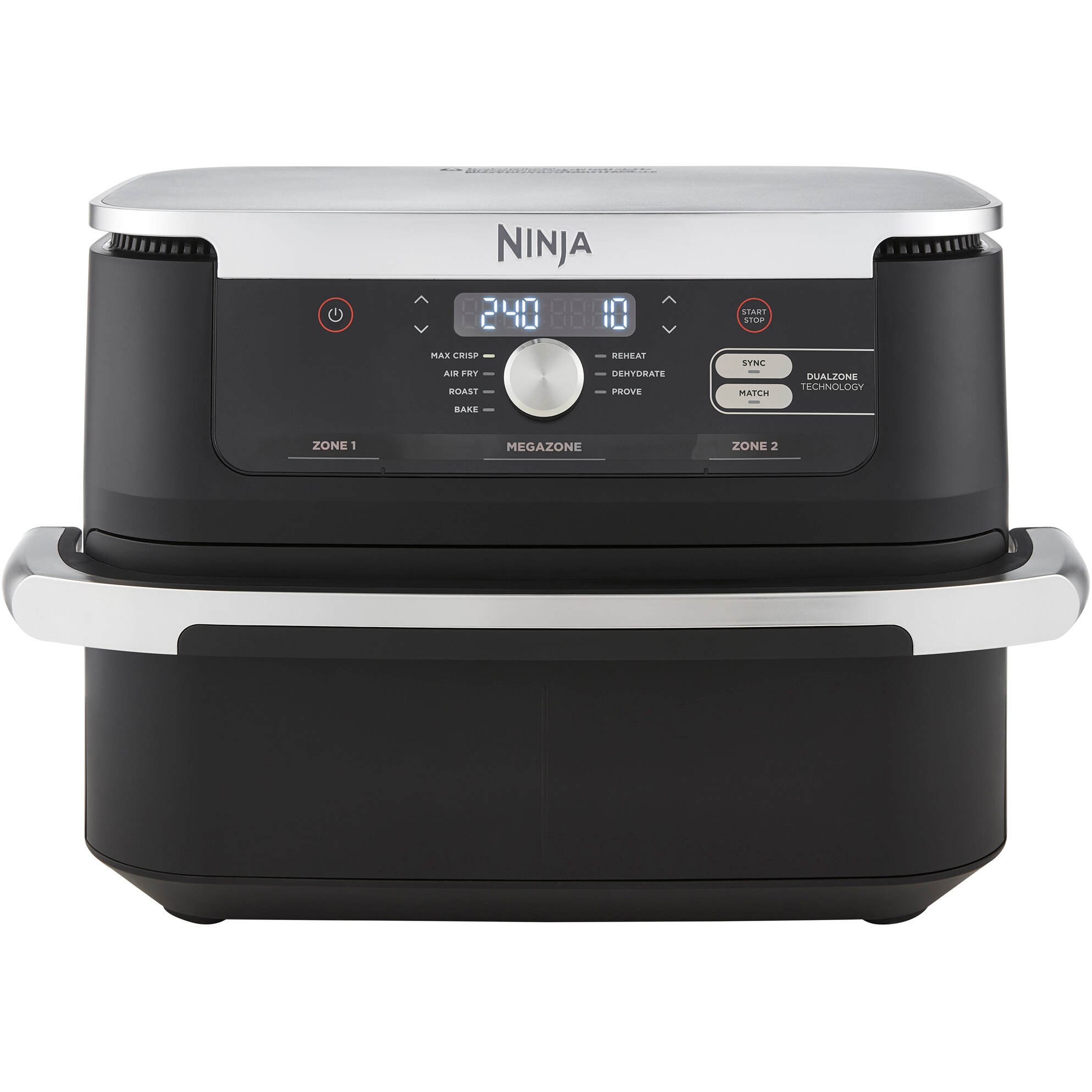 Hot air fryer Ninja Flex Drawer AF500EU, 2470 W, 10.4 L, food capacity 2 kg, temperature range 40 - 240 °C, two cooking zones, 7 programs, black