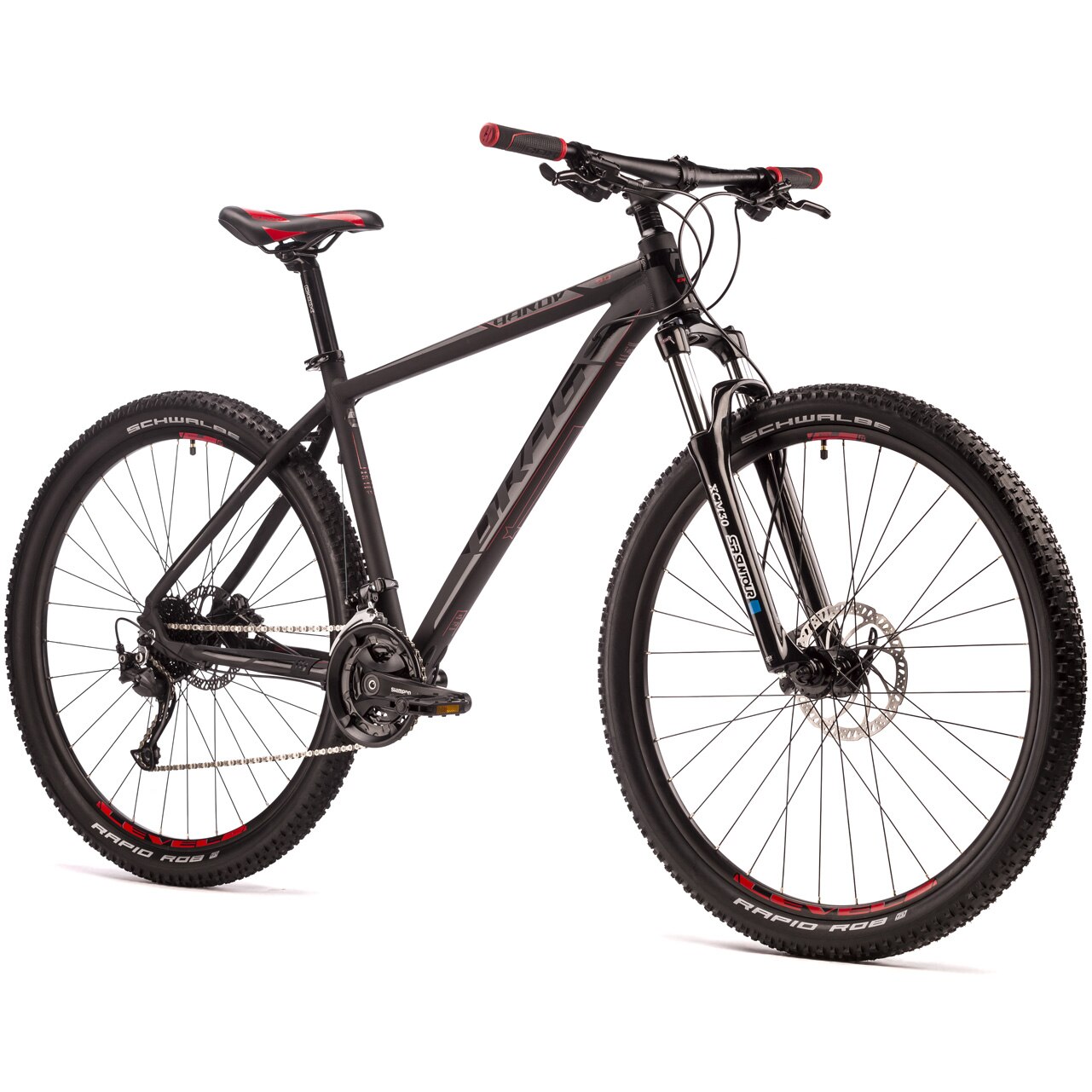 Bicicleta MTB Drag 29" Hardy 9.0, marime L, negru/rosu